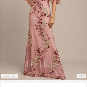 Floral Embroidered Pink Gown